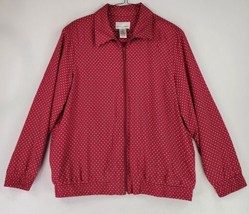 Drapers &amp; Damons Jacket Womens Large Red Polka Dot Grannycore Vintage Full Zip - £48.27 GBP