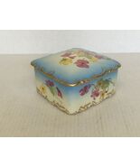 Vintage trinket box blue with floral design vanity display box made in F... - €29,91 EUR
