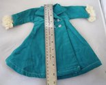  Vintage 1940&#39;s Doll Coat Blue Corduroy  Double Breasted with White Fur ... - £11.95 GBP