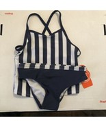 wonder nation tankini 2 piece swim set stripe blue/white size 3T - $141.78 MXN