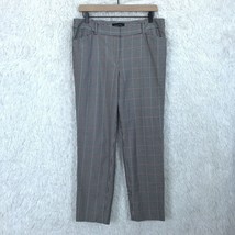Talbots Hampshire Straight Ankle Pants Gray Houndstooth Windowpane Womens Size 8 - £19.70 GBP