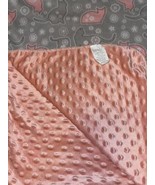 Nicole Miller Baby Blanket Cat Gray Coral Pink Peach Soft Minky Textured... - $22.41