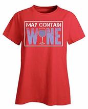 Kellyww May Contain Wine Funny Drinking - Ladies T-Shirt - £26.10 GBP