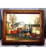 C. Carson locomotive printed oil picture over canvas framed  - £18.92 GBP