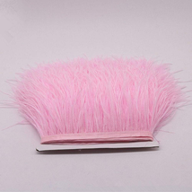 YEQIN 2 Yards Natural &amp; Soft Ostrich Feathers Fringe Trims Ribbon - Used - £18.98 GBP