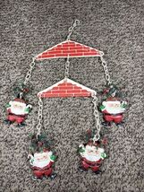 Santa Claus Vintage Blow Mold Decoration Holly Hong Kong Wall Door Mobile - $22.99