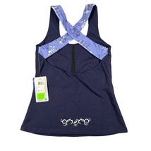 Asics Womens L Blue Hali Tank Top Performance Cross Strap Sleeveless NWT - £10.59 GBP