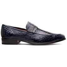 Men's Shoes MATTEO Genuine Alligator Slip-On Loafer Navy image 2