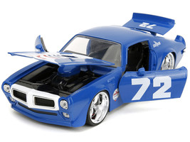 1972 Pontiac Firebird #72 Blue w White Stripe Chevron Bigtime Muscle Series 1/24 - £33.00 GBP