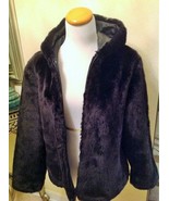 NEW Cute Black Mink Faux fur Jacket W/ Hood Size Medium~ Condition PRIST... - $1,284.93 MXN