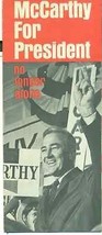 McCARTHY FOR PRESIDENT vintage fold-open brochure from the 1968 Democrat... - $9.89