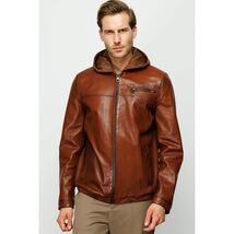 The Byron Ribi Brown Leather Men Jacket image 2