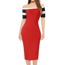 Red Short Sleeve Wrap Dress - £94.39 GBP