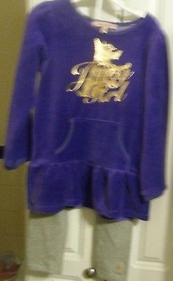 Outfit Size 4 - Juicy Couture Pant Legging Outfit. - Purple Velvet & Gold Logo  - $25.30