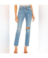 Re/Done Originals 80s Slim Straight in Brisk Blue With RipsSize 27 - $115.09 CAD