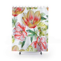 Flowers Tulip orchid Stylish Design 71&quot; x 74&quot; Elegant Waterproof Shower Curtain  - £56.94 GBP