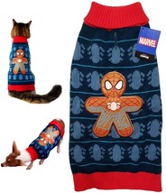 Marvel Spider-Man Gingerbread Dog &amp; Cat Turtleneck Pullover Warm Sweater... - £15.47 GBP