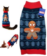 Marvel Spider-Man Gingerbread Dog &amp; Cat Turtleneck Pullover Warm Sweater... - £15.57 GBP