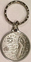 Always By My Side Pet Dog Paw Print Beach Footprint Pewter Color  Keychain - £4.73 GBP