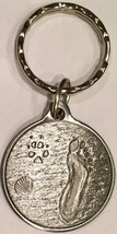 Always By My Side Pet Dog Paw Print Beach Footprint Pewter Color  Keychain - £4.47 GBP