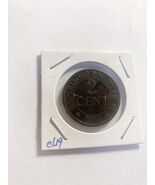 1894 Haiti 2 Centimes Coin - Antique Caribbean Numismatic Collectible - $8.89 CAD
