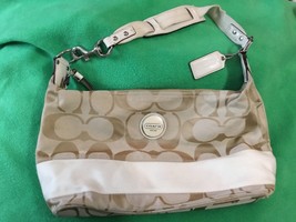 Authentic COACH Beige/Cream Signature Satchel Hobo Bag - 17434 - $34.65