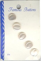 Set of 5 Vintage Pearly Look Small Plastic Buttons - $5.99