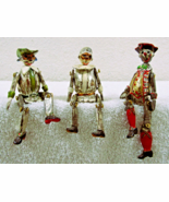 Three Jointed Italian Harlequin Clowns Silver and Enamel Shelf Sitter Fi... - $1,477.86 MXN