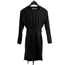 Susana Monaco Mini Dress Womens L Black Jersey Knit Crew Tie Open Back S... - $26.60