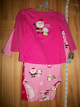 Carter Baby Clothes 3M-6M Christmas Holiday Santa Favorite Pink Girl Outfit Set - £11.18 GBP