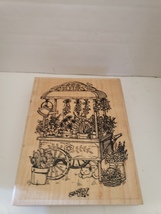 Stampin UP Fleur French Flower Cart with Cat Garden Paris Theme Rubber S... - $10.00