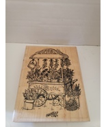 Stampin UP Fleur French Flower Cart with Cat Garden Paris Theme Rubber S... - $13.67 CAD