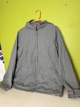 IZOD Soft Shell Jacket Coat Hooded Solid Gray Fleece Lined Mens XL - £23.88 GBP