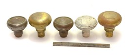 Lot of 5  Vintage Mid century Brass Plated White and Silver Door Knobs H... - $24.72
