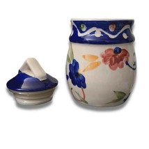 Tabletops Gallery Hand Painted Canister Jar with Lid &#39;Floral Dots&#39; Potte... - $456.68 MXN