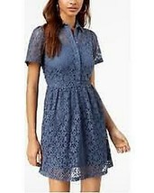Be Bop Juniors’ Lace Shirtdress, Blue, Size Medium - $12.00