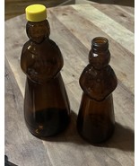 3 Vintage Mrs. Butterworth  Amber Glass Syrup Bottles - 1 With Lid 10” &amp;... - €14,72 EUR