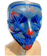 Street dance mask Play Halloween Glow Ghost fire BLUE LED WIRE - NEW! - $4.57