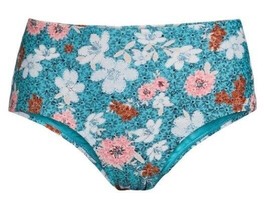Time &amp; Tru Mid-Rise Cheeky Tropical Floral Print Boyshort Swim Bottom xl... - £9.55 GBP