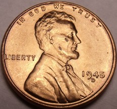 United States 1945-D Unc Lincoln Wheat Cent~Free Shipping - £4.10 GBP
