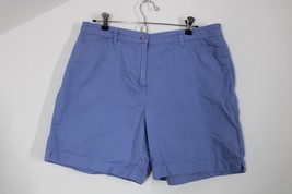 Vtg 90s Northern Reflections 12 Periwinkle Blue Cotton Twill Mom Shorts - £19.74 GBP