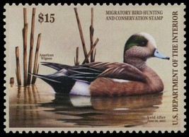 RW77, 2011 $15 Duck American Wigeon Federal Duck Stamp Mint VF NH - Stua... - £27.90 GBP