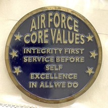 US Air Force Core Values Full Color Enamel Challenge Coin &amp; Plastic Case... - £15.65 GBP