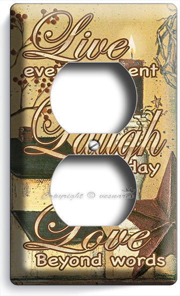 LIVE LAUGH LOVE ELECTRICAL OUTLET WALL PLATE COUNTRY DECOR LIVING ROOM KITCHEN