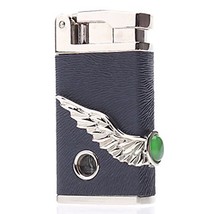 Leather Cover Gas Lighter with Jade Decoration - One Lighter [Misc.] - $12.86