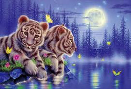 Tigers By The Moon Light  Cross Stitch Pattern***L@@K*** - £3.95 GBP