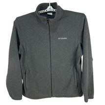 Columbia Mens XXL Fleece Jacket Full Zip Charcoal Gray Warm Outerwear - $23.03