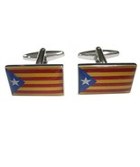 Kiola Designs La Senyera Estelada Catalonia Flag Cufflinks - £31.96 GBP