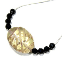 Lemon Quartz Carved Oval Spinel Beads Briolette Natural Loose Gemstone Jewelry - £2.33 GBP