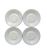 Corelle By Corning Lot Of 4 Fruit Basket Pattern Saucers Blue Rim - $11.36 CAD
